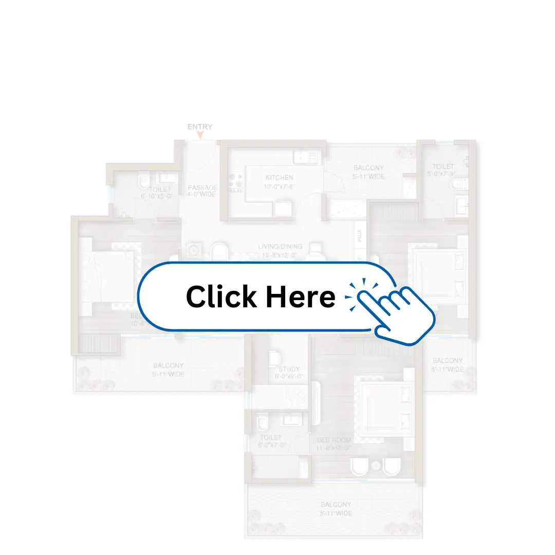 Lake City at Sector 103, 3 BHK Floor Plan