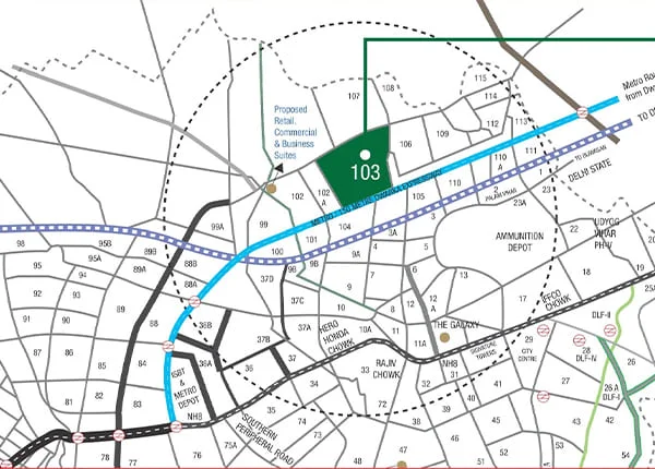 Lake City at Sector 103,
 Location Map plan
